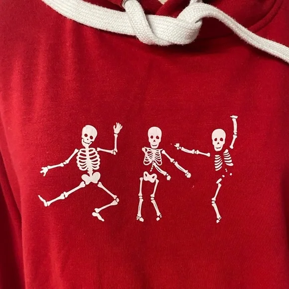 Dancing skeletons hoodie with kangaroo pocket size medium - Picture 7 of 7